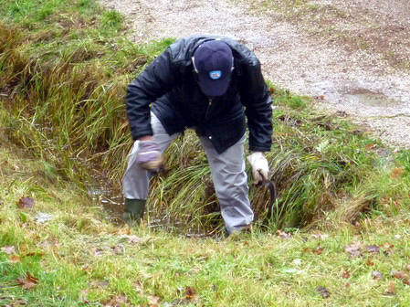 Arbeitsdienst 2010 Wassergraben wird gereinigt.