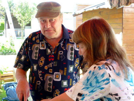 Unser Zuchtwart Manfred mit Zchterin Sigrun.